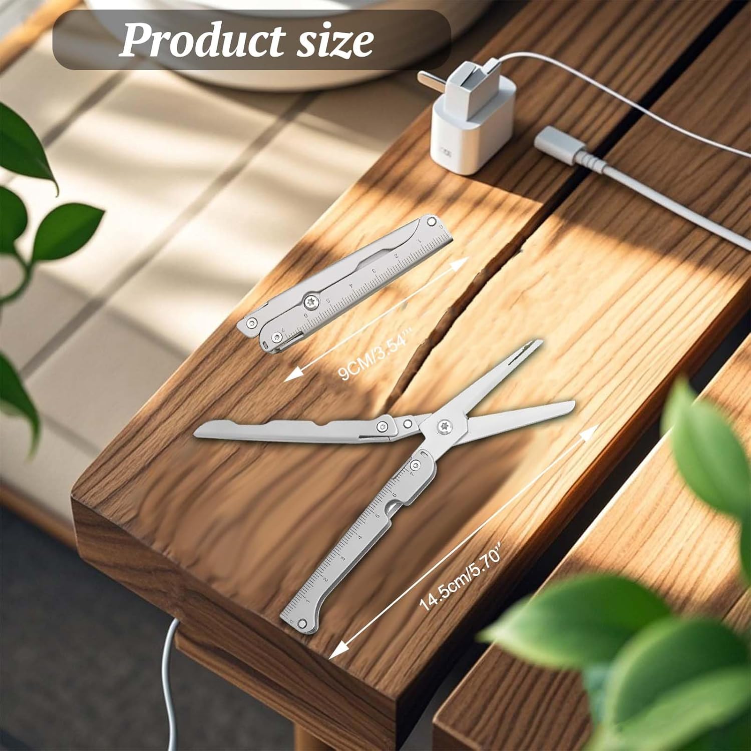 ✂️ 2-in-1 Foldable EDC Scissors with Built-In Ruler