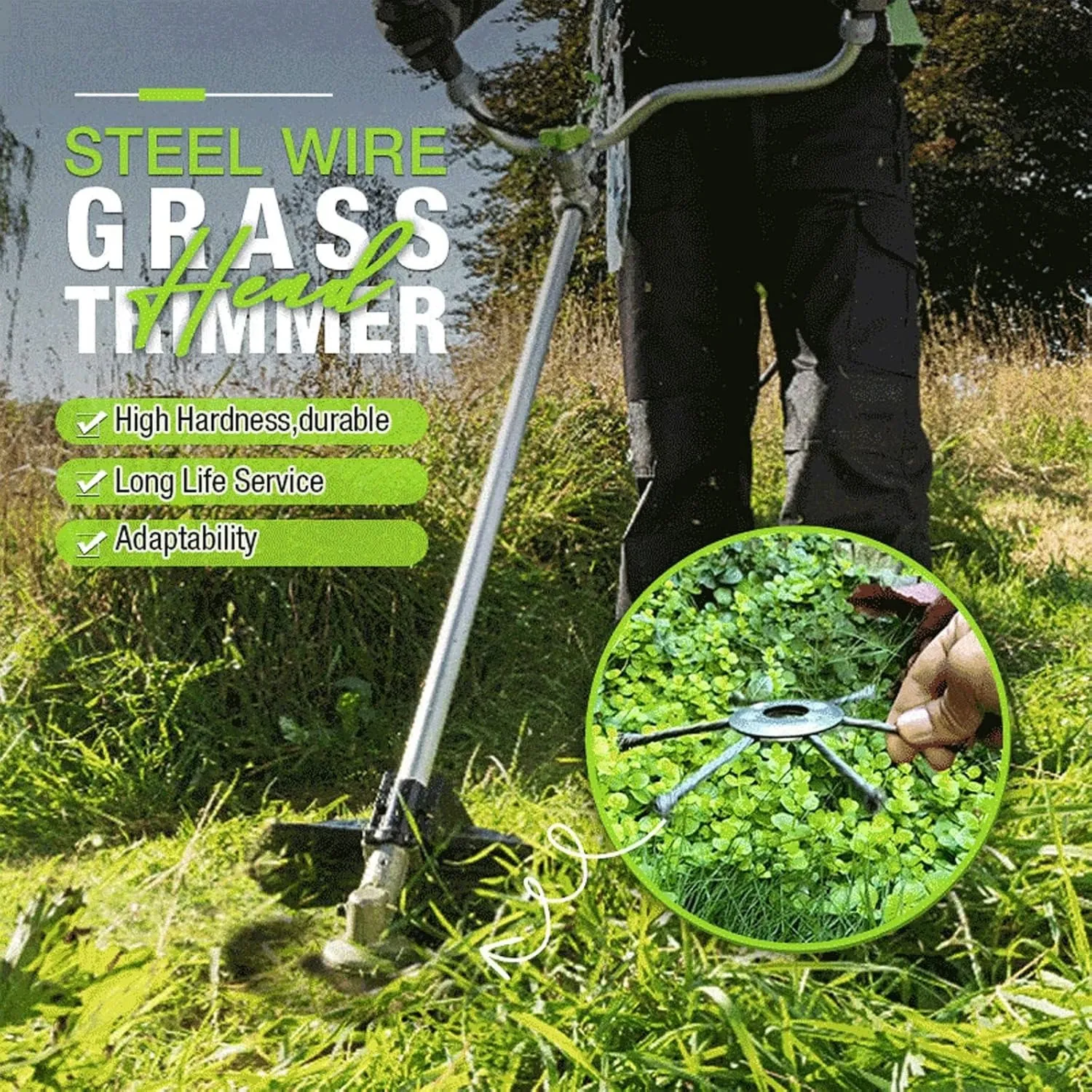 🔥👨‍🌾6 inch Steel Wire Brush Cutter Trimmer Head