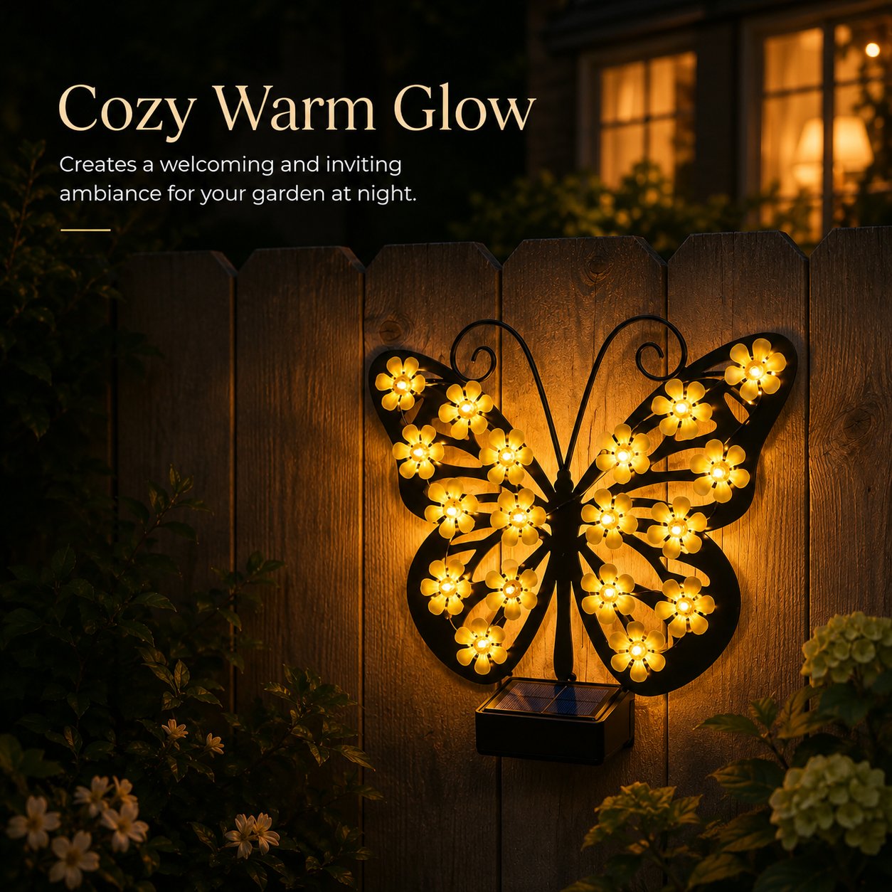🦋 Solar Butterfly Garden Light - Warm Glow Outdoor Fence Decor