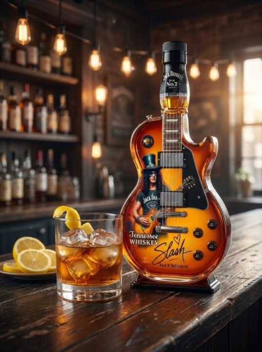 🎁 Father’s Day 👨‍🎤🤘Appetite for Rock: Vintage Sunburst Guitar Figurine Spirit Bottle🎸✨