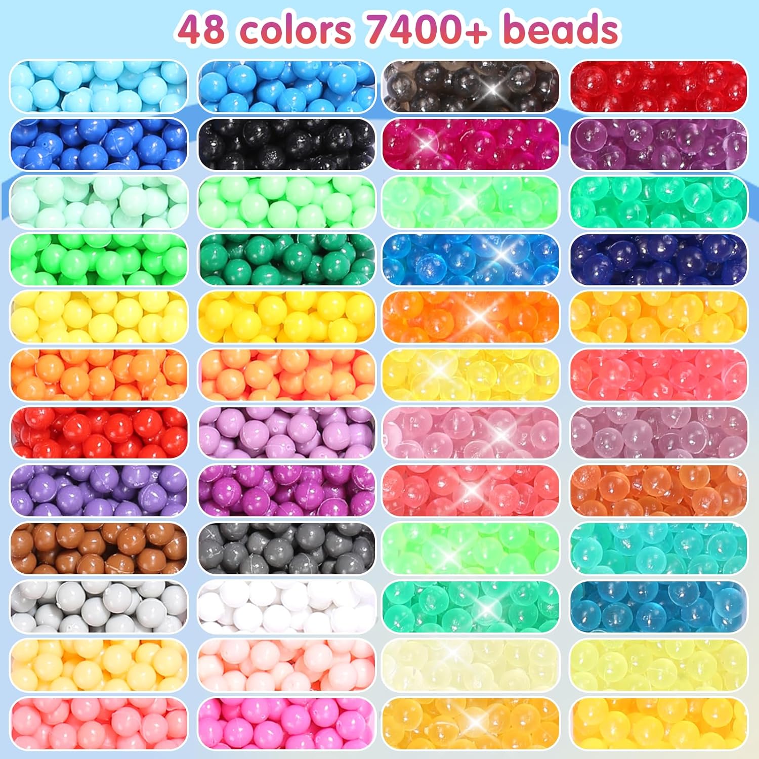 Aqua Water Mist Magic Beads Kit – 2200/3000Pcs No-Iron Fuse Bead Craft Set for Kids