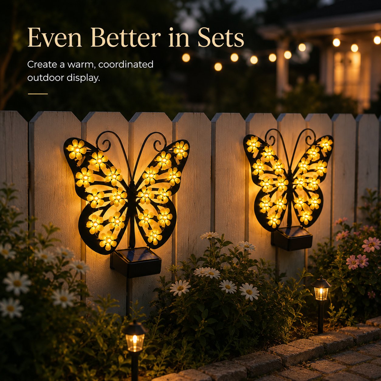 🦋 Solar Butterfly Garden Light - Warm Glow Outdoor Fence Decor