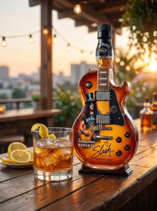 🎁 Father’s Day 👨‍🎤🤘Appetite for Rock: Vintage Sunburst Guitar Figurine Spirit Bottle🎸✨