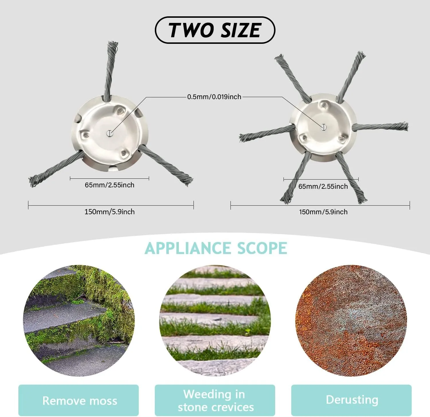 🔥👨‍🌾6 inch Steel Wire Brush Cutter Trimmer Head