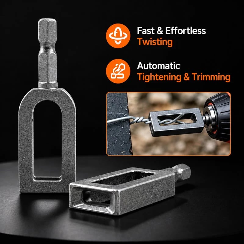 🧰Steel Wire Twisting Tool for Drill - Fast Tightening & Auto Trimming Wire Twist Attachment 🔥 Buy 1 Get 1 Free(2 Pcs)