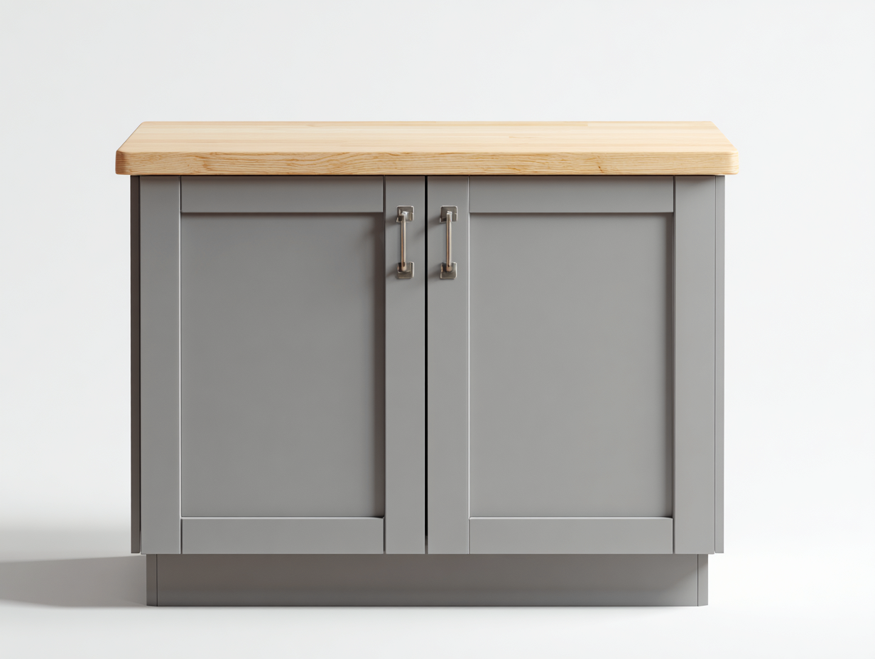 Buffet en bois et MDF avec 2 portes 100x45x85 cm - Couleur bois naturel-Gris clair - Design moderne - Adapté à la salle à manger-Volinahome