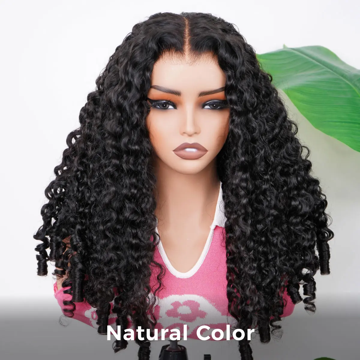  viv HAIR Full Burmese Curly 13x6 Lace Frontal Glueless Wigs # 4 Chocolate Brown Color 220% Density Water Wave Virgin Human Hair Wigs Pre Plucked Natural Hairline # SummerVibes