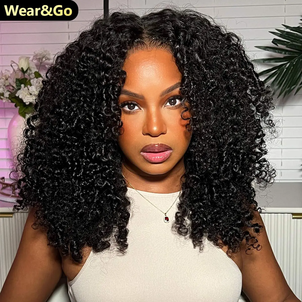 [NEW IN] OQ HAIR Kinky Curly Wear and Go Glueless Human Hair Wigs Pre Bleached Pre-cut 7x5 HD Lace Front Wig Pre-plucked Natural Hairline