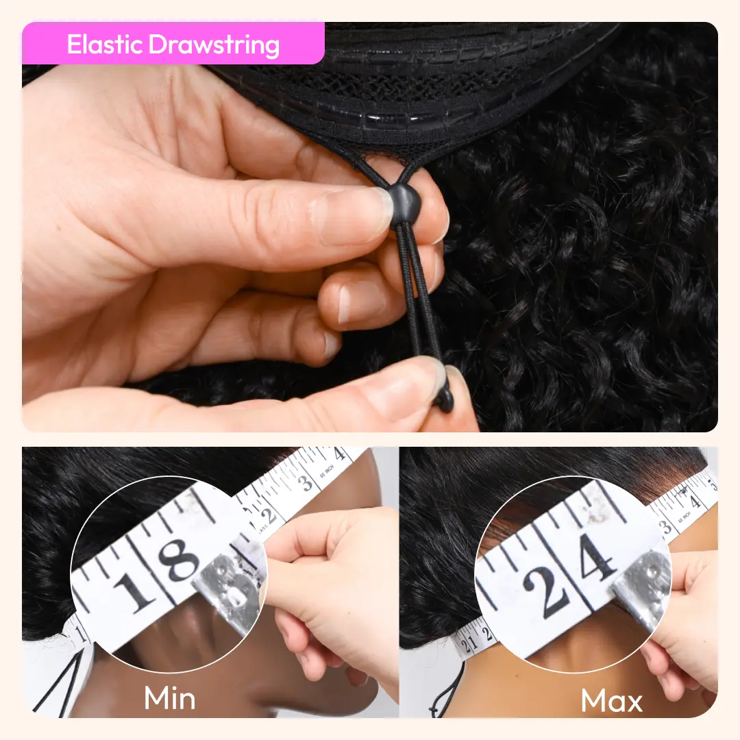 UNice Pre-Everything Fluffy Natural Loose Wave Wig with Curtain Bangs Glueless 13x4/7x5 HD Lace Human Hair Wigs Friendly for Beginners