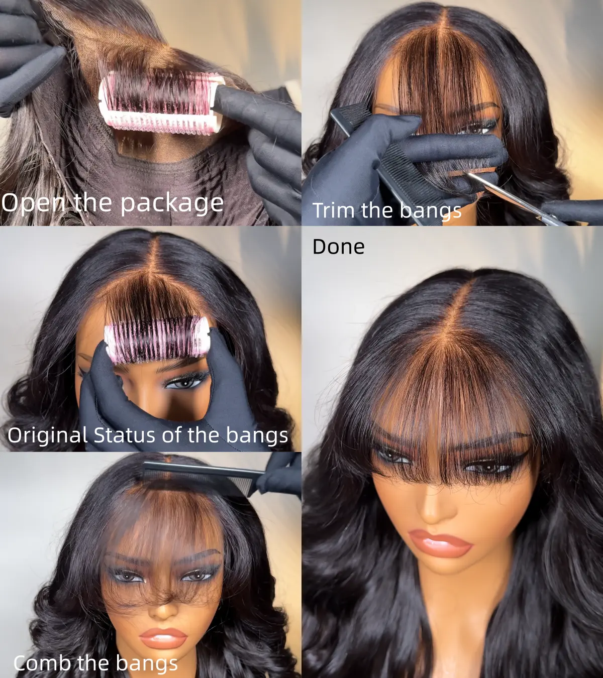 UNice Pre-Everything Fluffy Natural Loose Wave Wig with Curtain Bangs Glueless 13x4/7x5 HD Lace Human Hair Wigs Friendly for Beginners