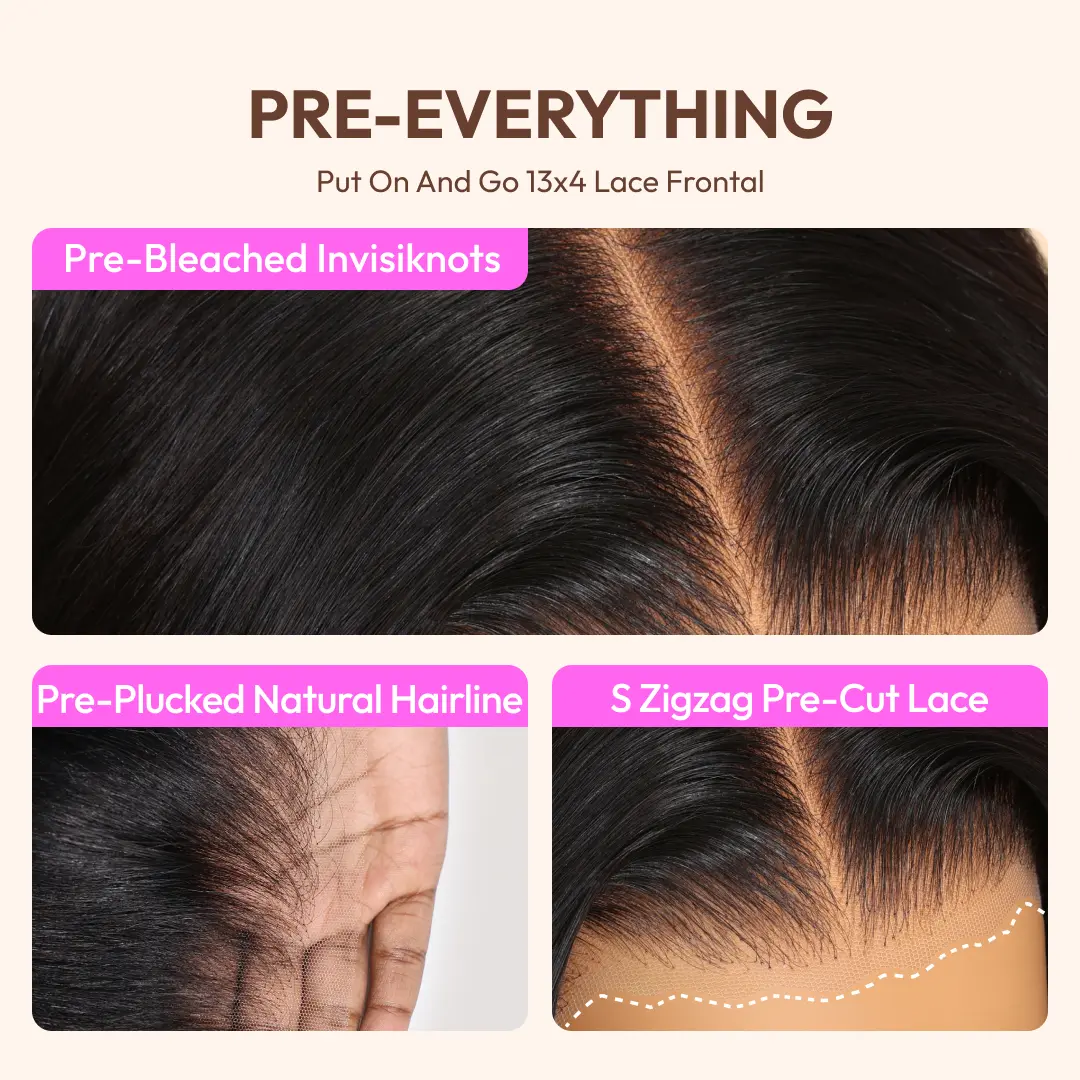 UNice Pre-Everything Fluffy Natural Loose Wave Wig with Curtain Bangs Glueless 13x4/7x5 HD Lace Human Hair Wigs Friendly for Beginners