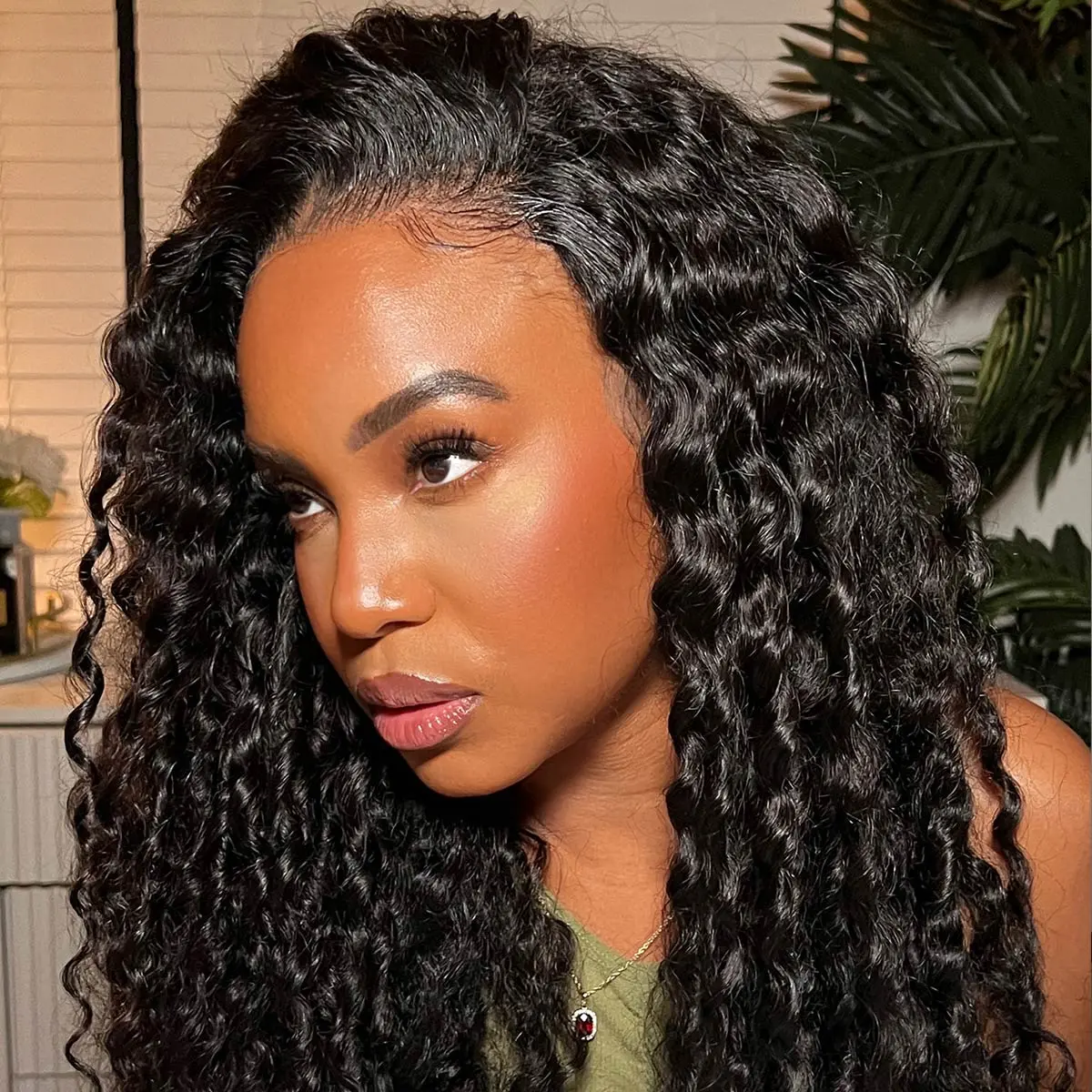 OQ HAIR Deep Wave Wear And Go Glueless Wigs Pre Bleached Tiny Knots Pre Cut Lace 7x5 HD Lace Wigs For Black Women