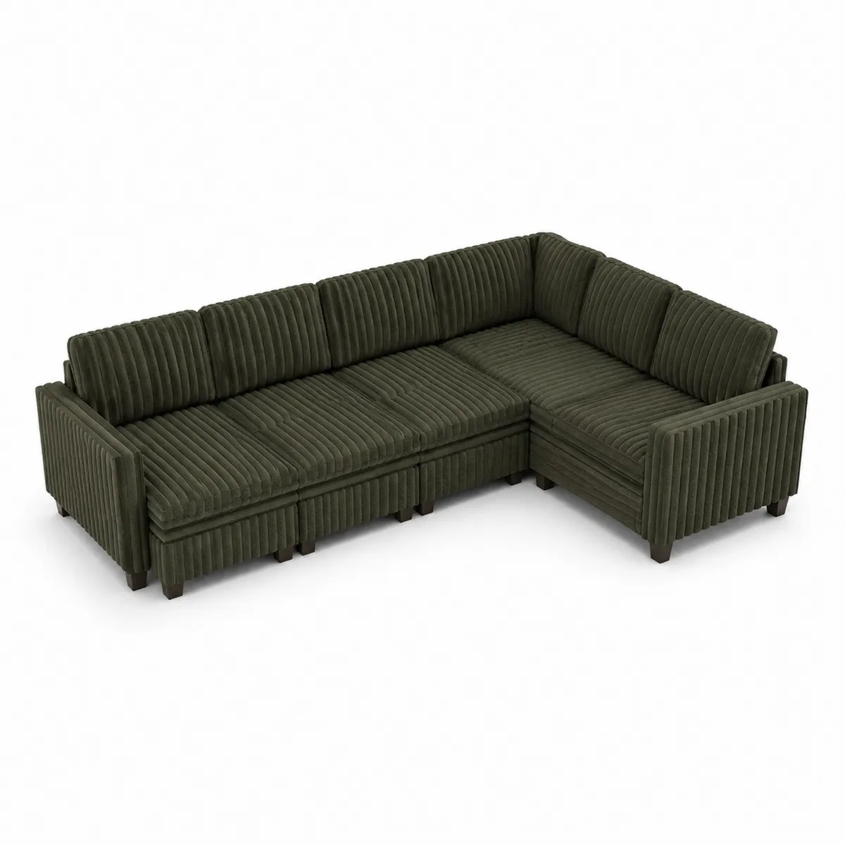 Sztruksowa sofa modułowa zielona 300 cm-Zengloweu