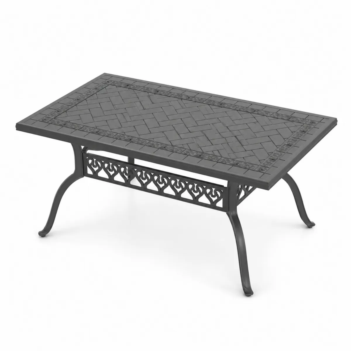Stół ogrodowy z żeliwa prostokątny 150x90 cm-Zengloweu