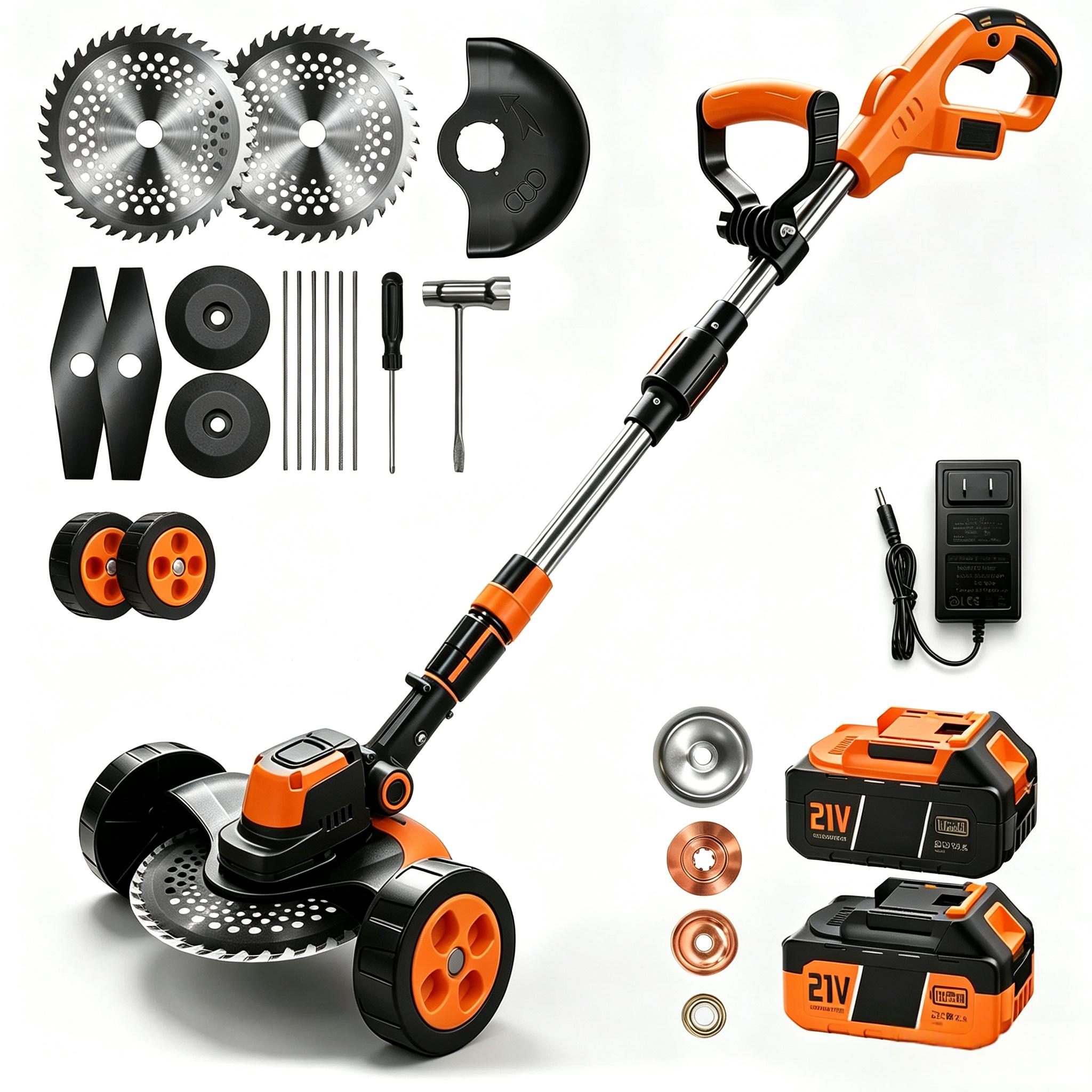 3-in-1 Cordless Lawn Mower with 2×21V Batteries