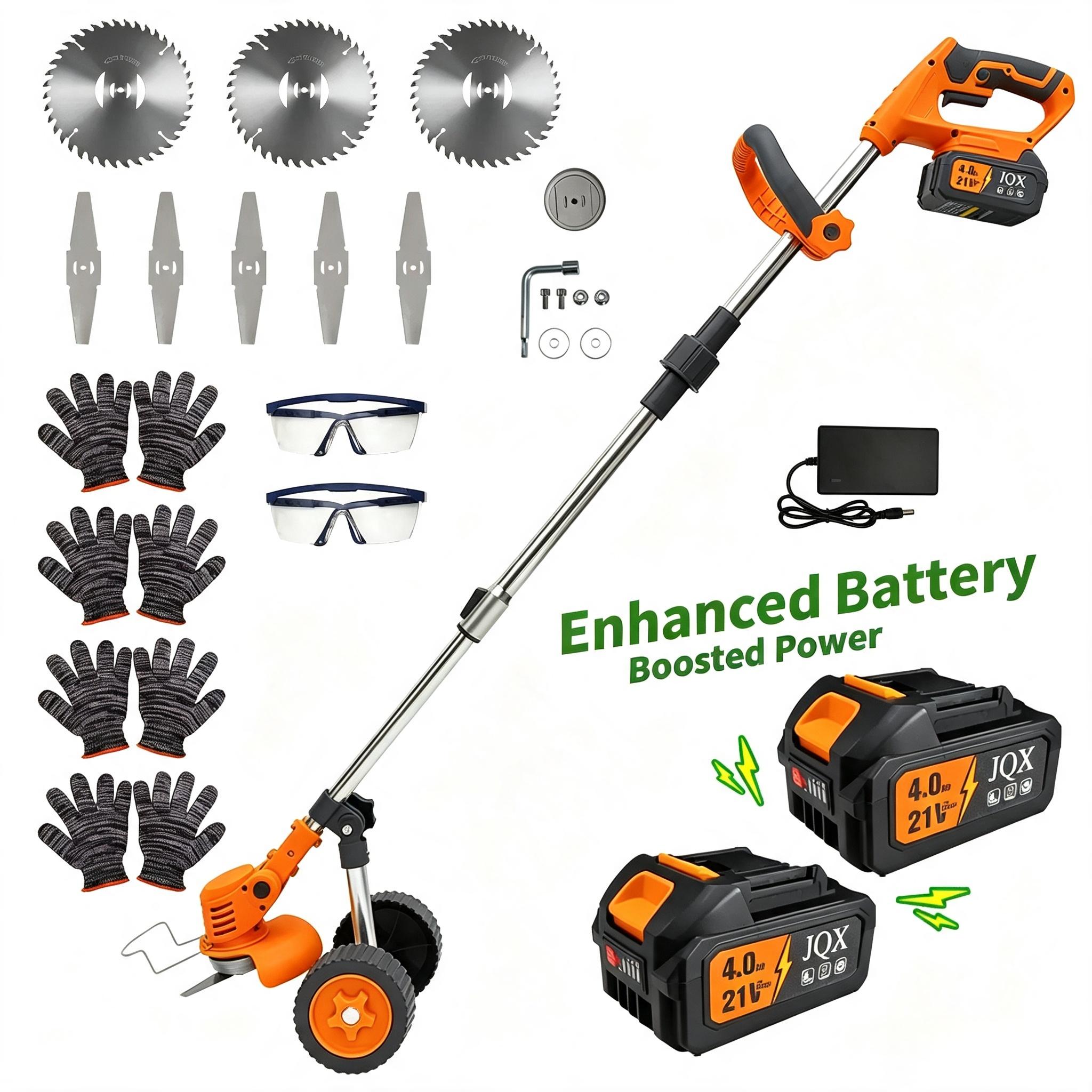 21V Cordless 3-in-1 Weed Whacker with Adjustable Handle