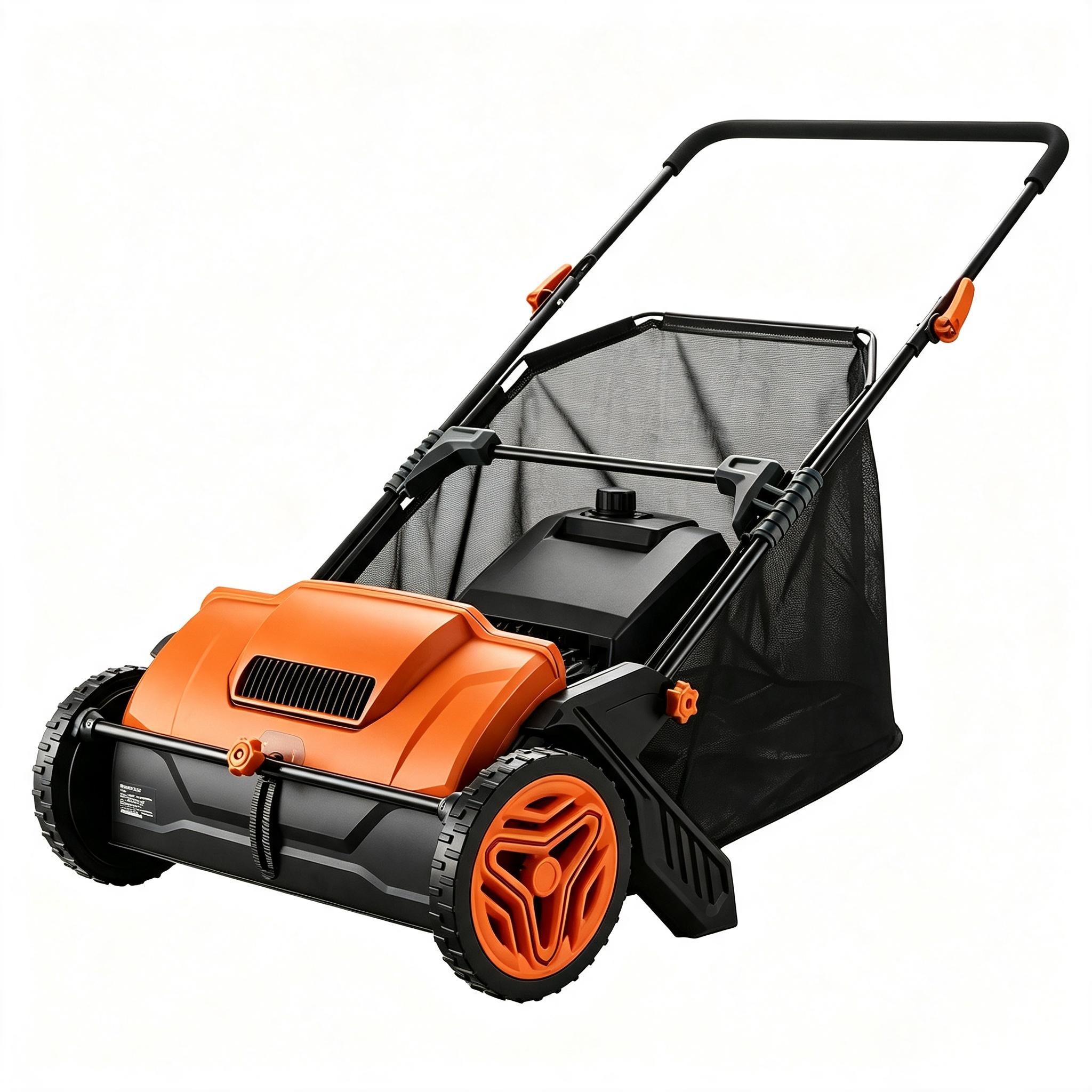 Lepaiyou 21-inch push lawn sweeper with a 3.5 cubic foot grass collection bin