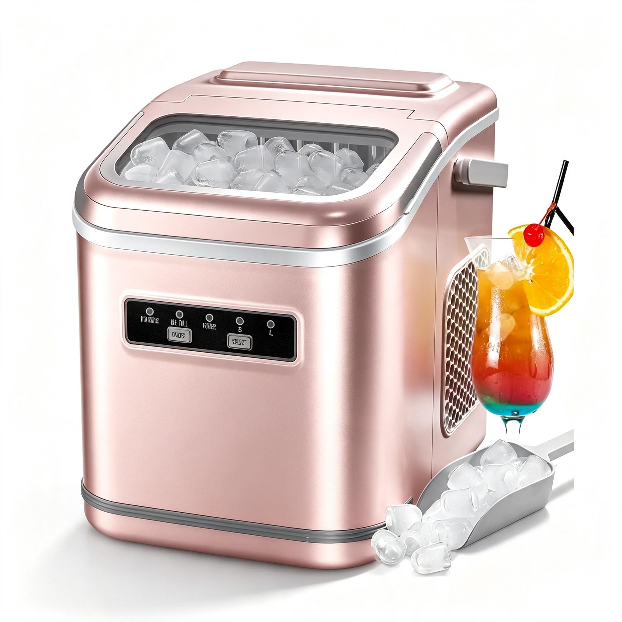 COWSAR Portable Bullet Ice Maker - Self-Cleaning Stainless Steel