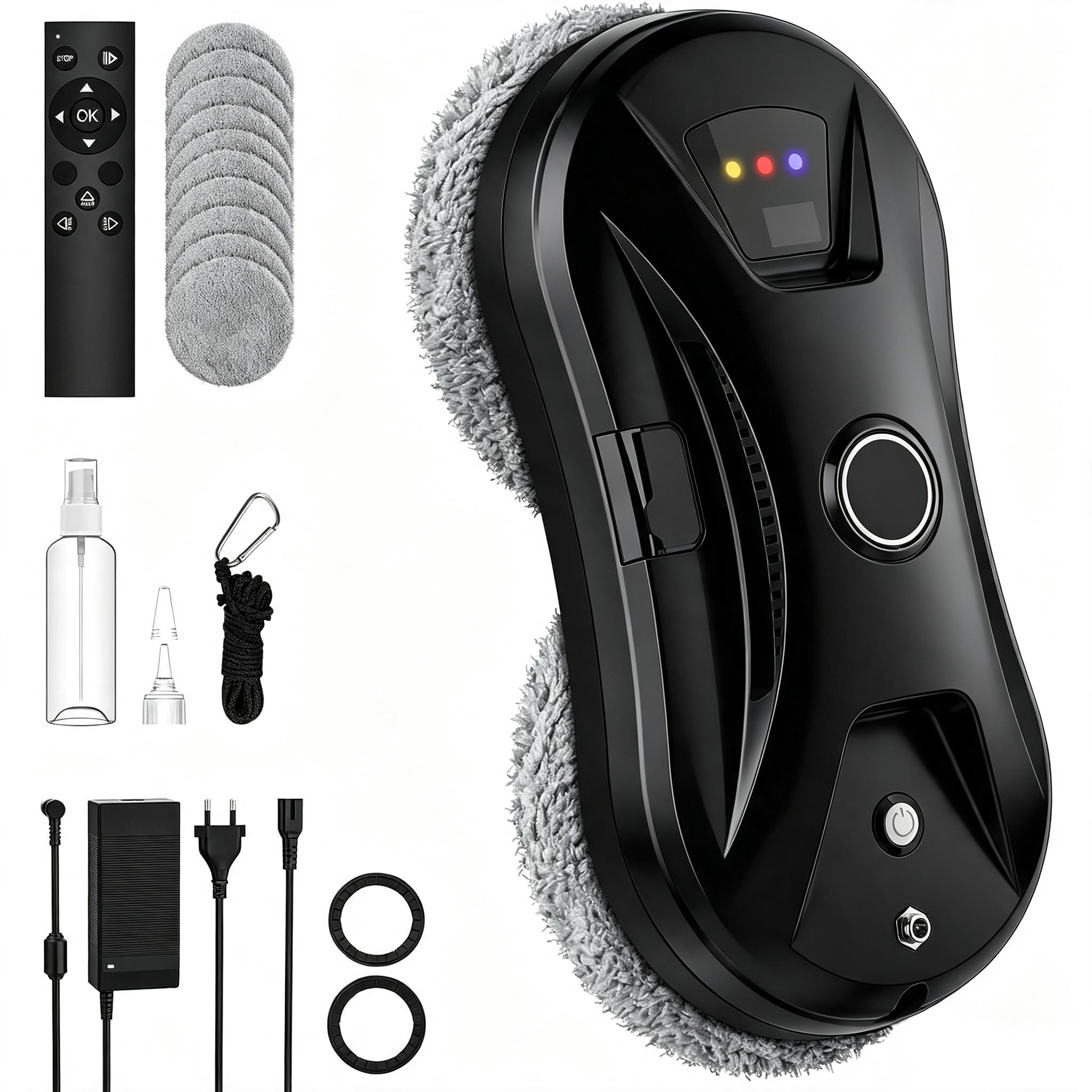 Miumustore Window Cleaning Robot: Automatic Water Spray Function, Drop-Proof, Magnetic Glass Cleaning Machine for Home Use