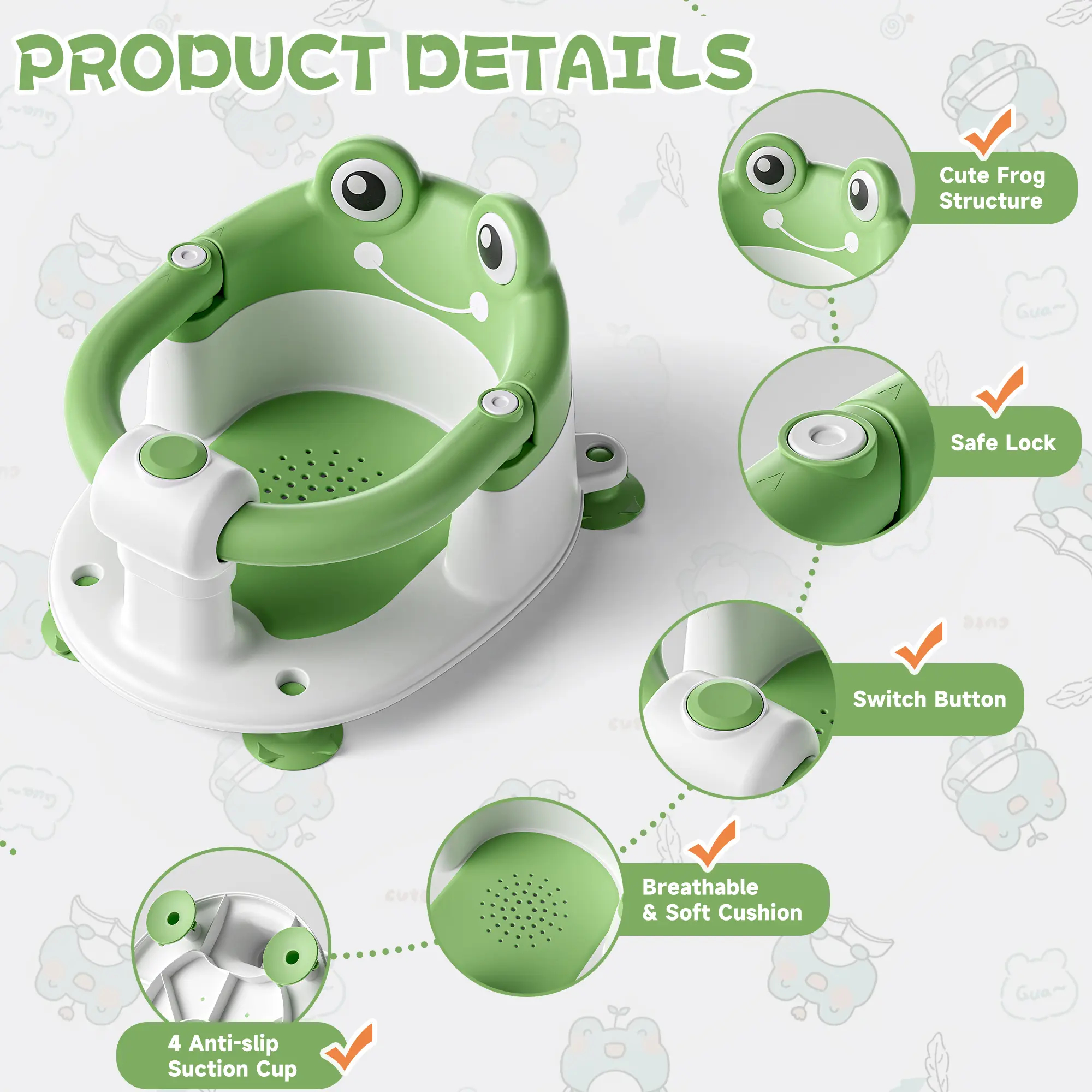 Miumustore Foldable Baby Bath Chair