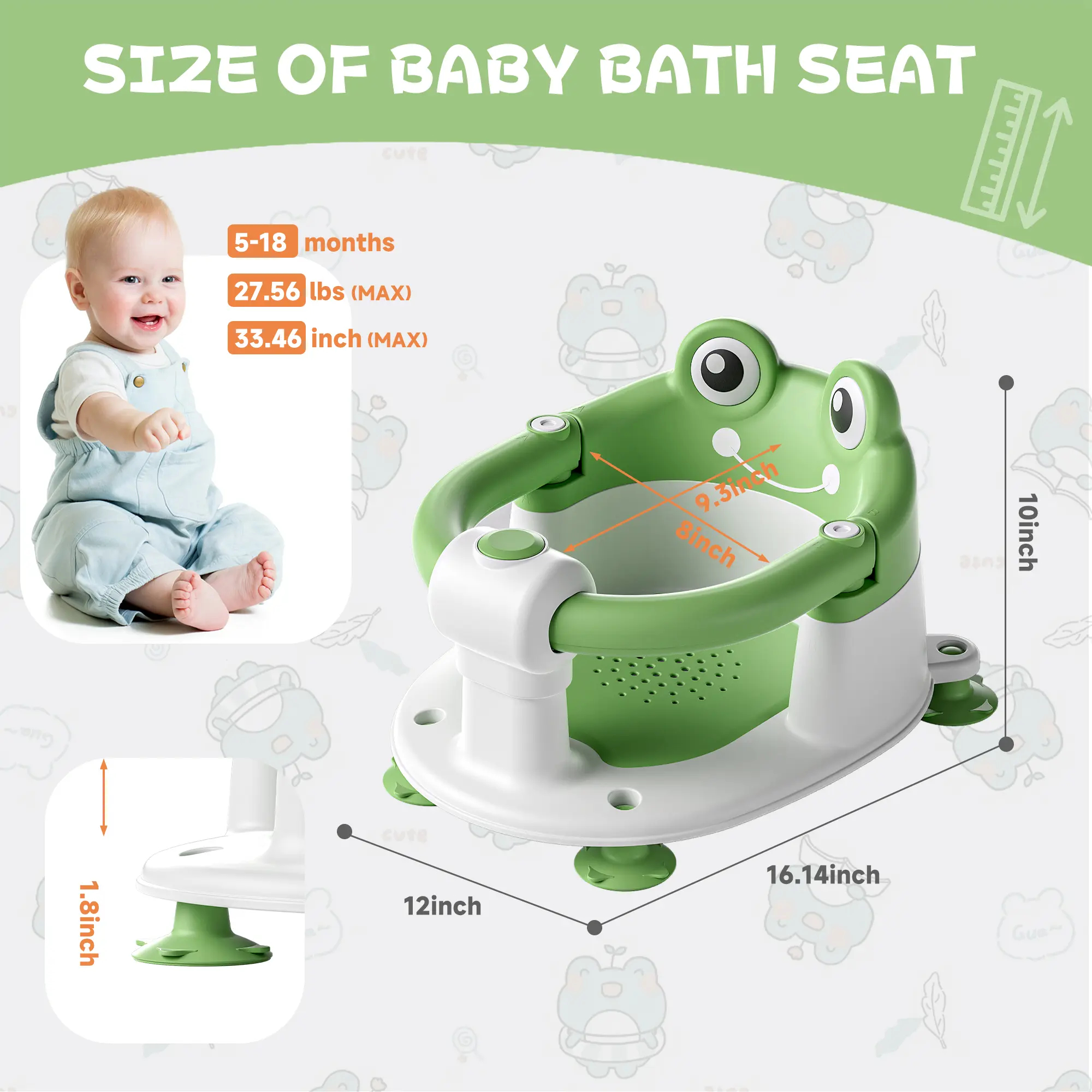 Miumustore Foldable Baby Bath Chair