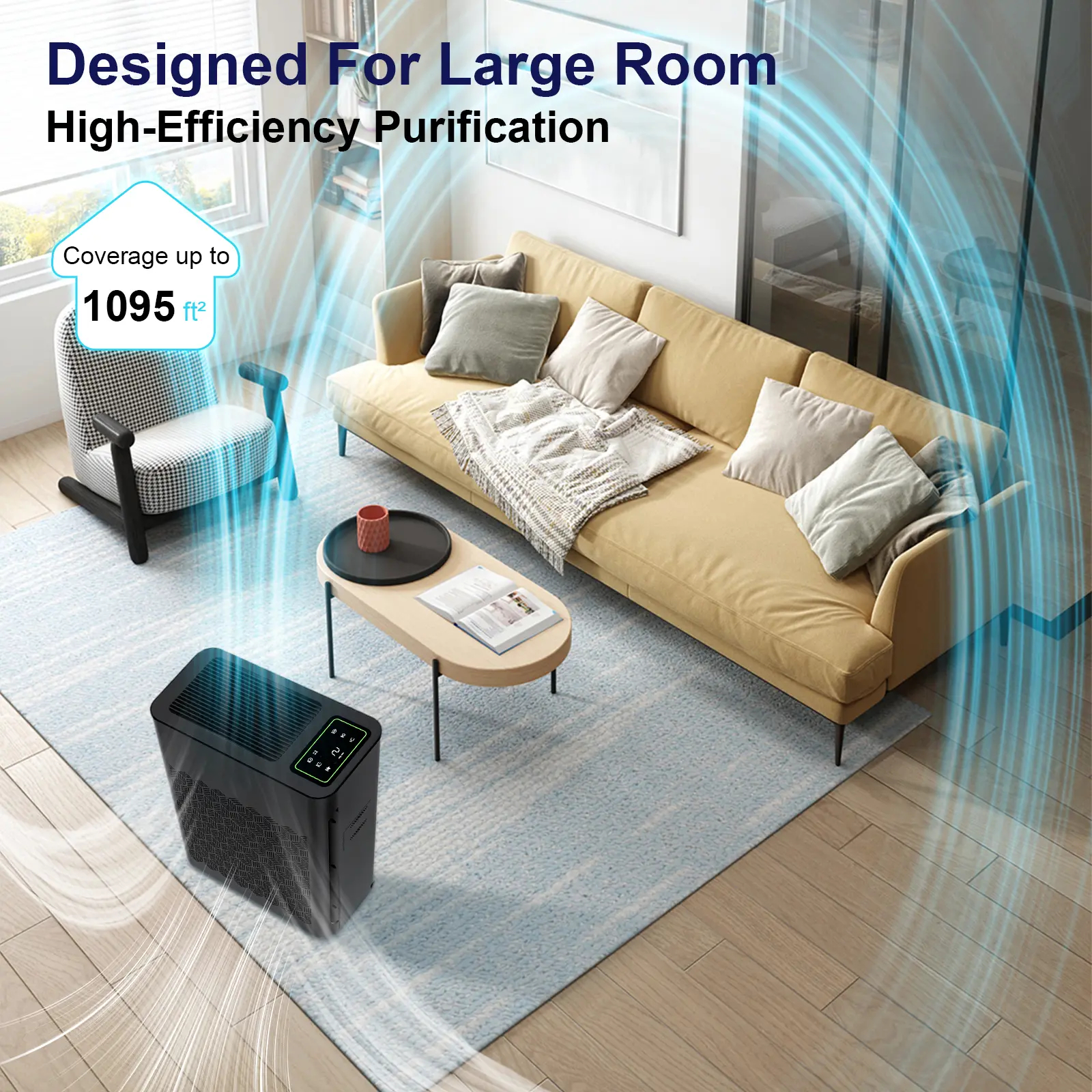 ToLife TZ-K2 Air Purifier for Large Rooms - HEPA Filter