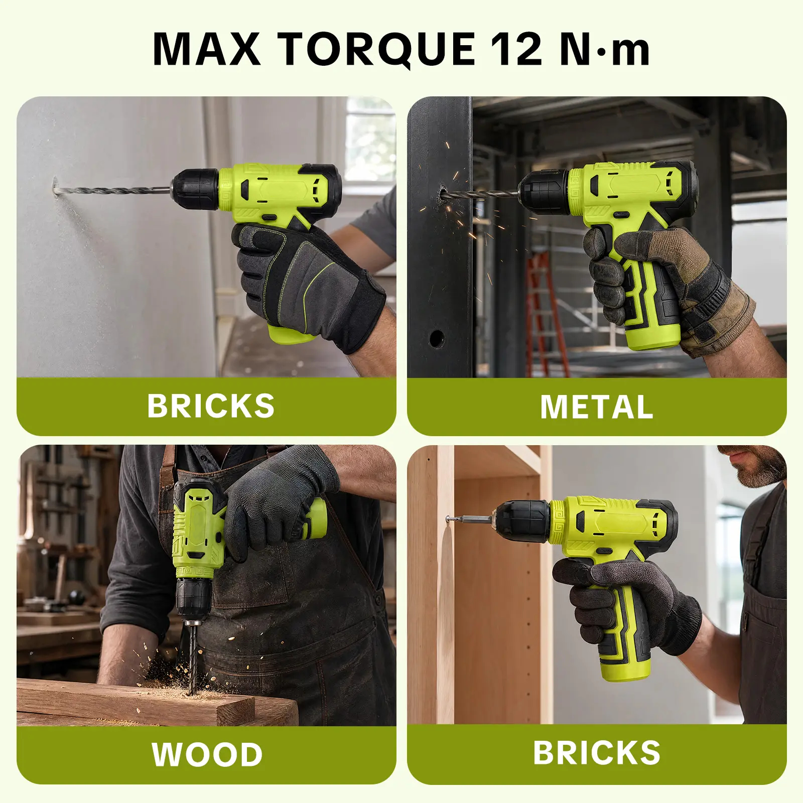 Miumustore 126-piece tool kit, including a cordless drill, suitable for home and DIY projects.