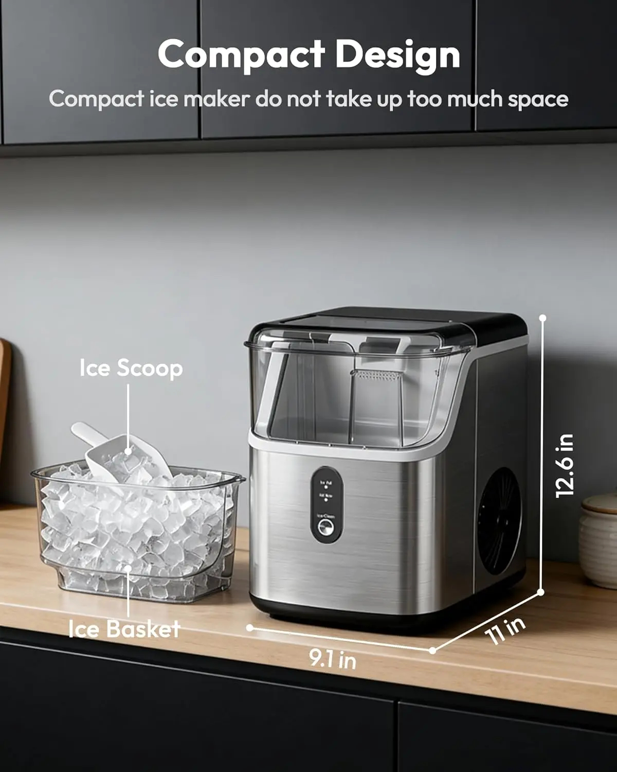 Miumustore Nugget Ice Maker Countertop