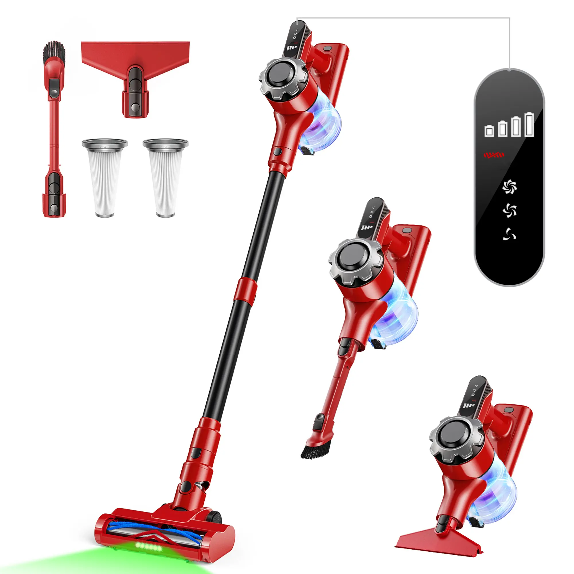 Miumustore T350 | Upgraded Cordless Vacuum Cleaner with Green LED Dust Indicator