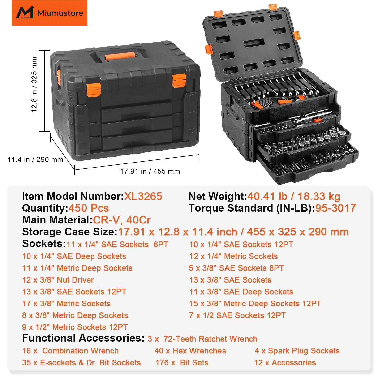 Miumustore Automotive Precision Sleeve Tool Set