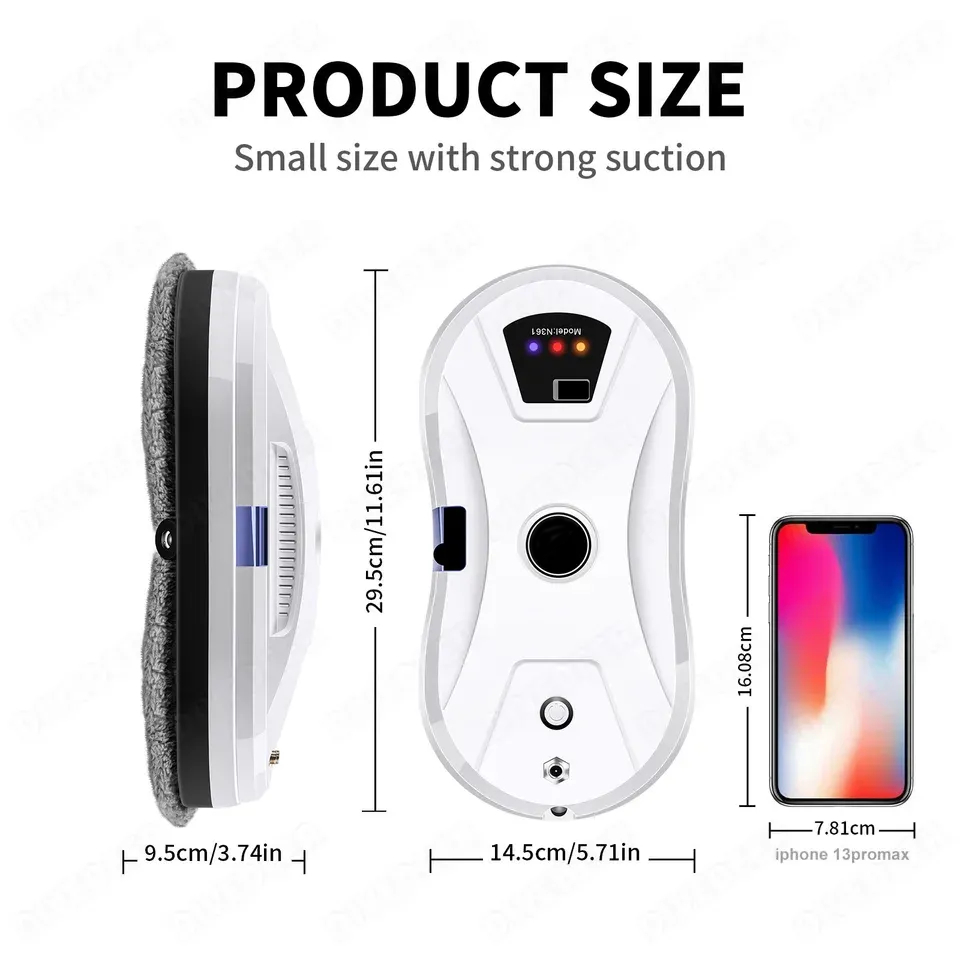 Miumustore Window Cleaning Robot: Automatic Water Spray Function, Drop-Proof, Magnetic Glass Cleaning Machine for Home Use
