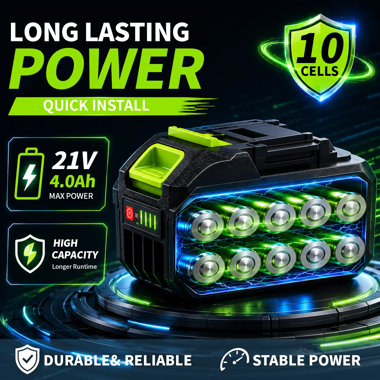21V Cordless 3-in-1 Weed Whacker with Adjustable Handle