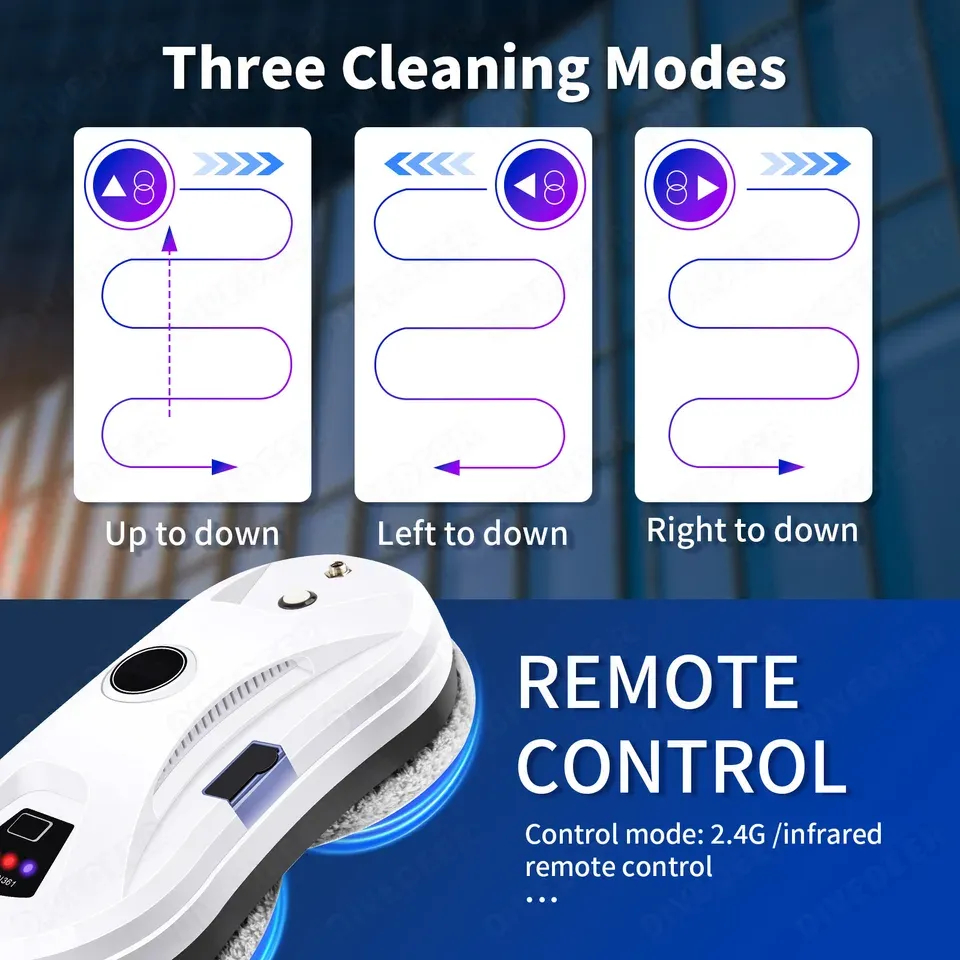 Miumustore Window Cleaning Robot: Automatic Water Spray Function, Drop-Proof, Magnetic Glass Cleaning Machine for Home Use