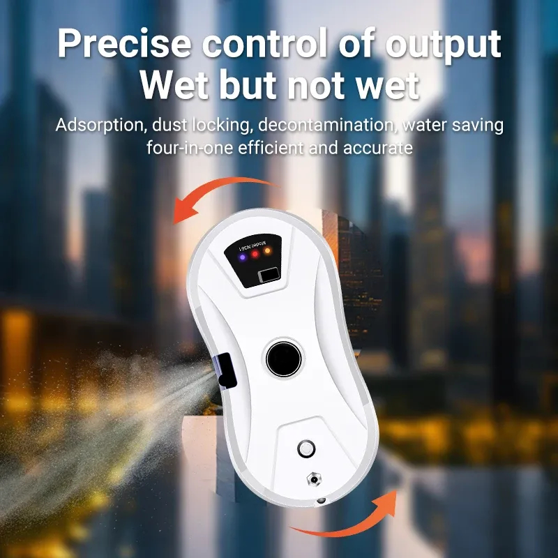 Miumustore Window Cleaning Robot: Automatic Water Spray Function, Drop-Proof, Magnetic Glass Cleaning Machine for Home Use