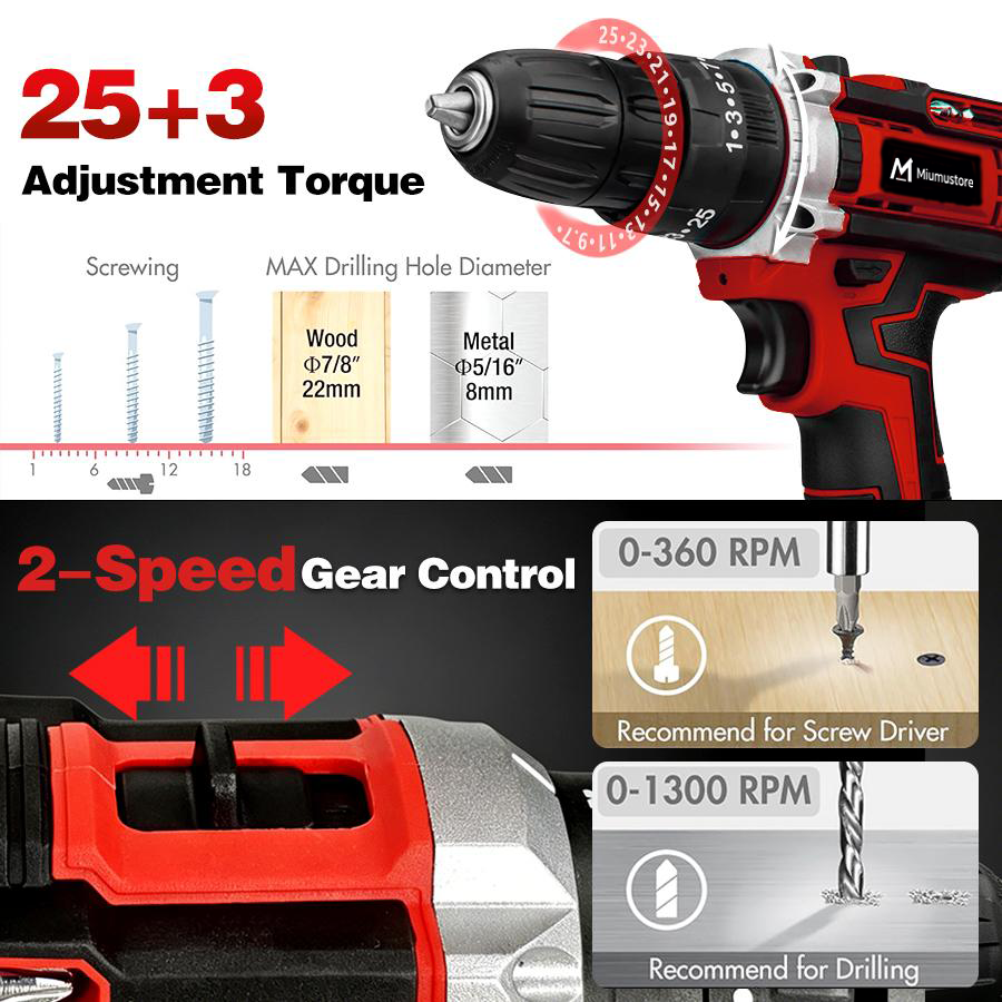 128‑Piece 21V Cordless Drill Tool Set | DIY Kit for Furniture & Home Repairs
