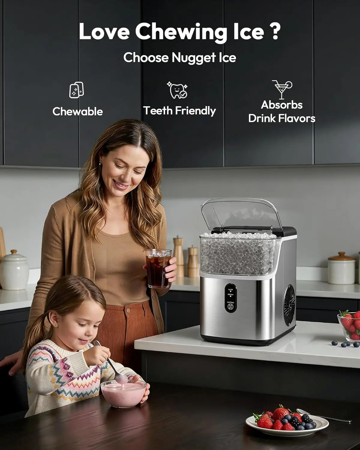 Miumustore Nugget Ice Maker Countertop