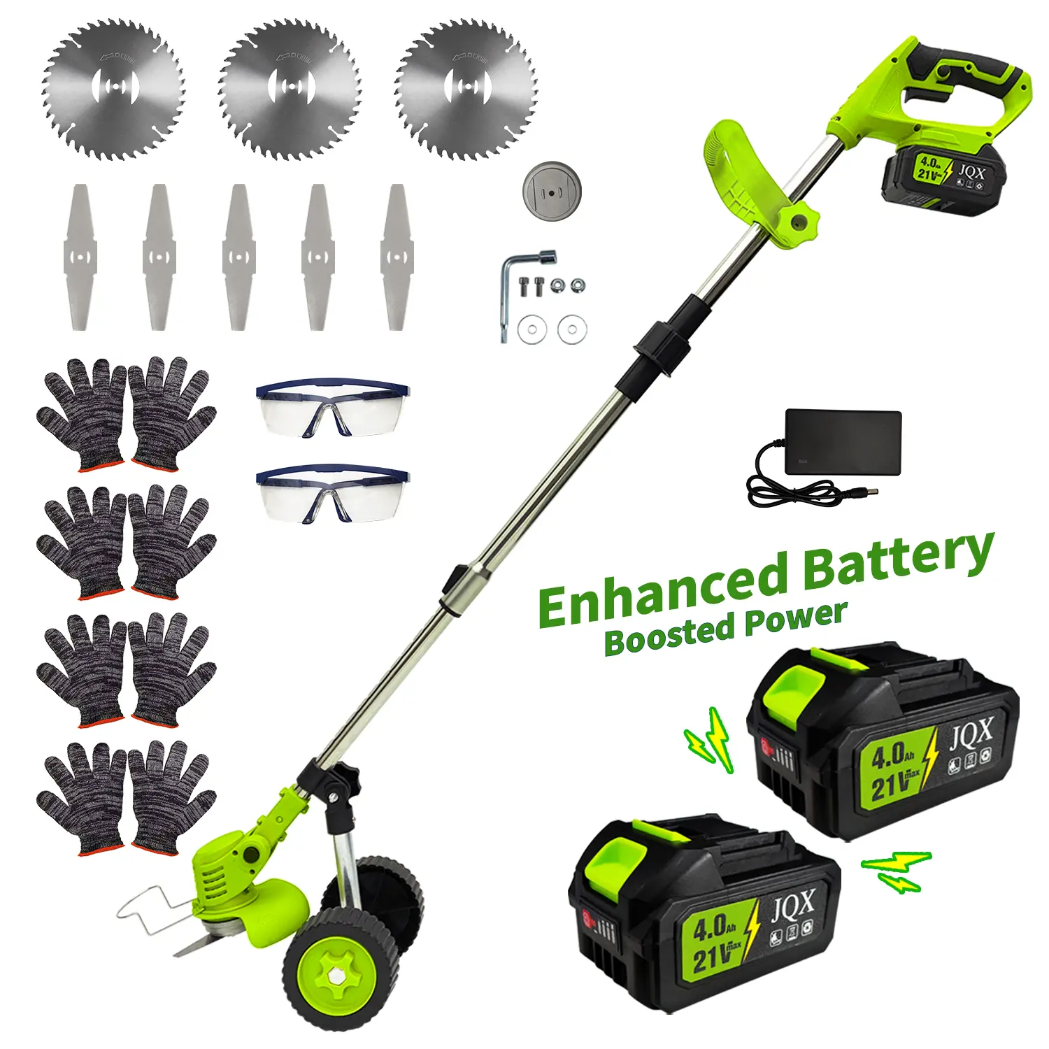 21V Cordless 3-in-1 Weed Whacker with Adjustable Handle