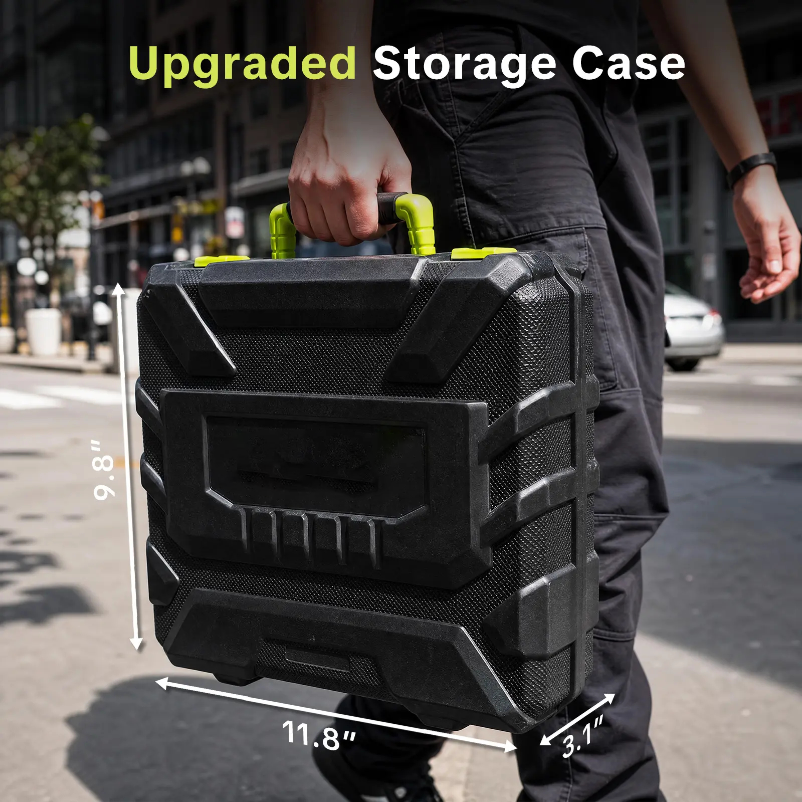 Miumustore 126-piece tool kit, including a cordless drill, suitable for home and DIY projects.