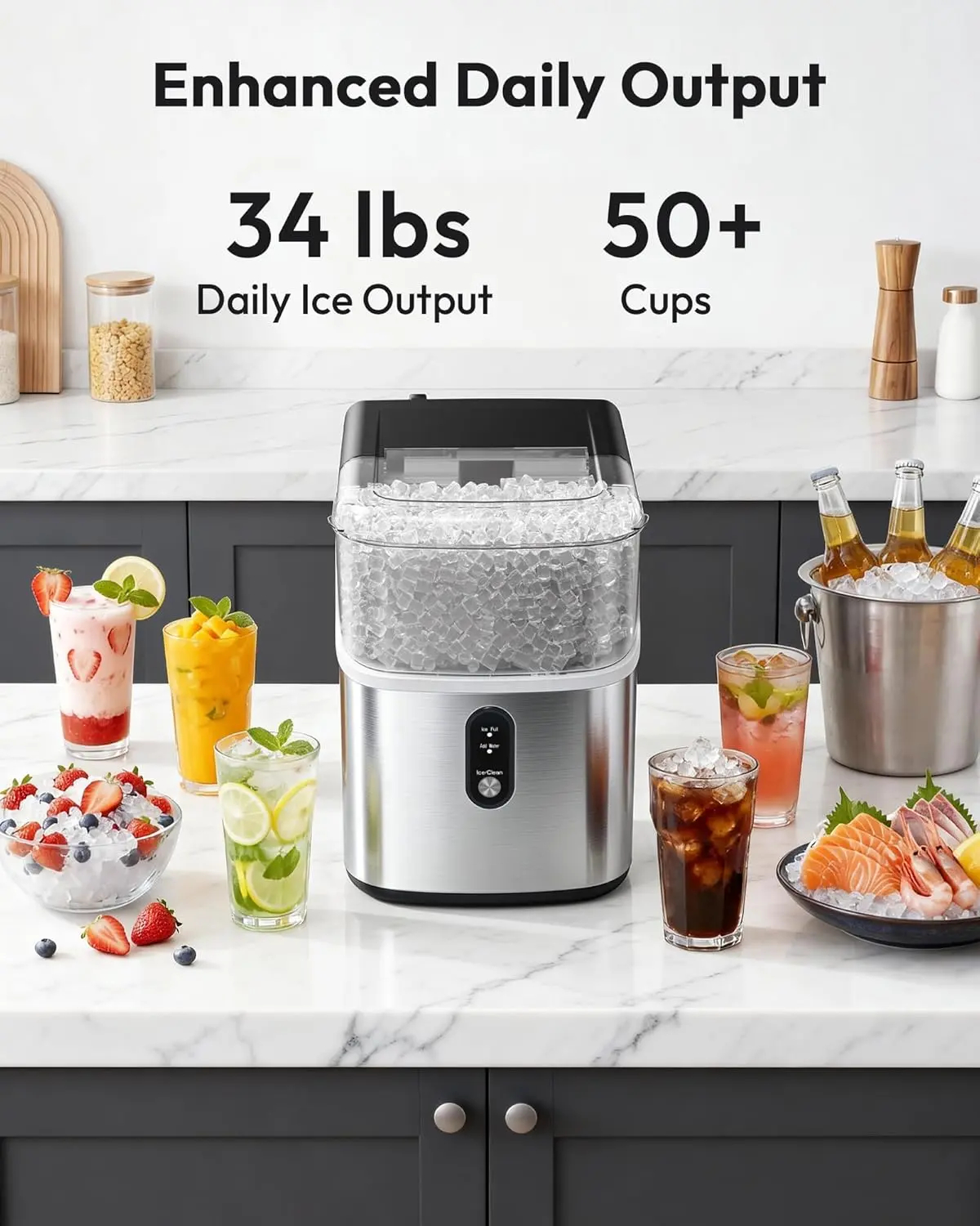 Miumustore Nugget Ice Maker Countertop
