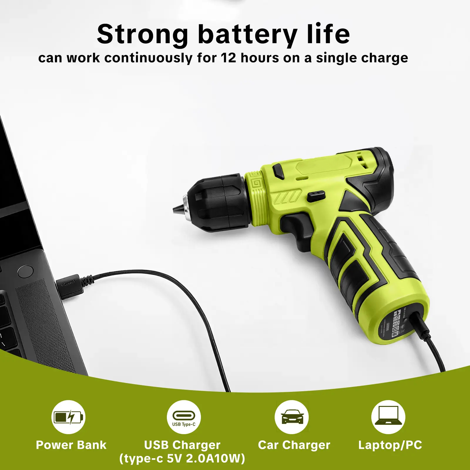 Miumustore 126-piece tool kit, including a cordless drill, suitable for home and DIY projects.