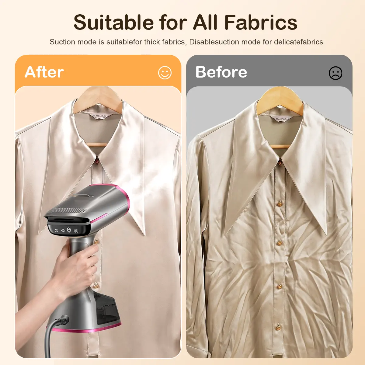 Dr.Flash Vacuum Garment Steamer 2-in-1 with 270ml Capacity