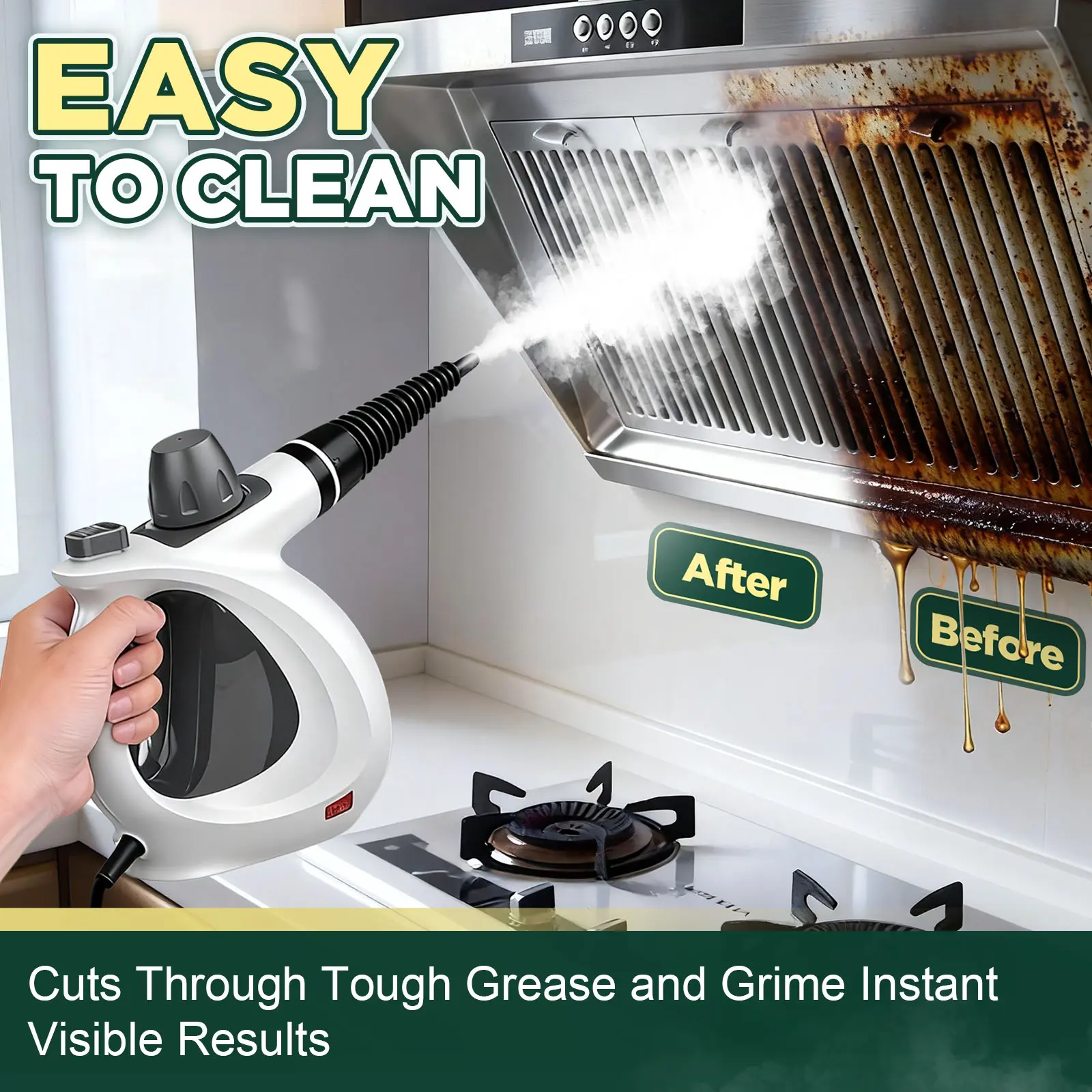 Phueut Handheld Multi-Surface Steam Cleaner - 12 Accessories