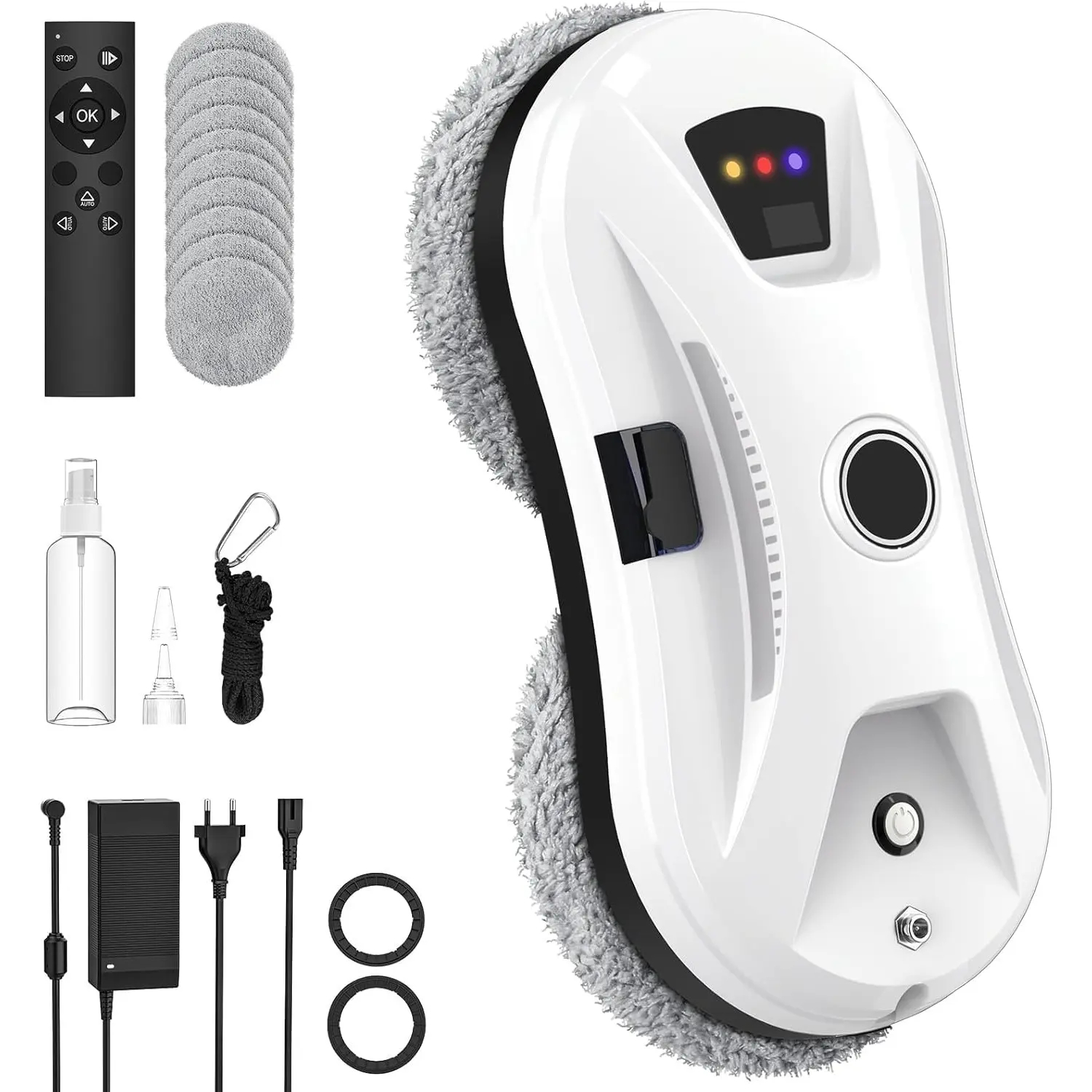 Miumustore Window Cleaning Robot: Automatic Water Spray Function, Drop-Proof, Magnetic Glass Cleaning Machine for Home Use