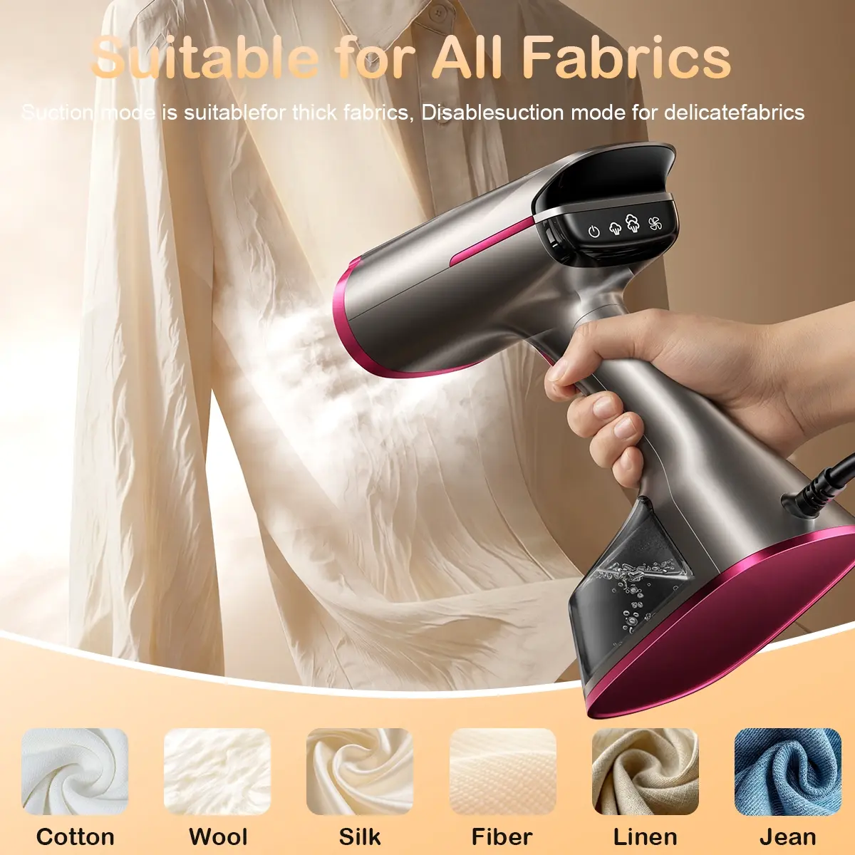 Dr.Flash Vacuum Garment Steamer 2-in-1 with 270ml Capacity