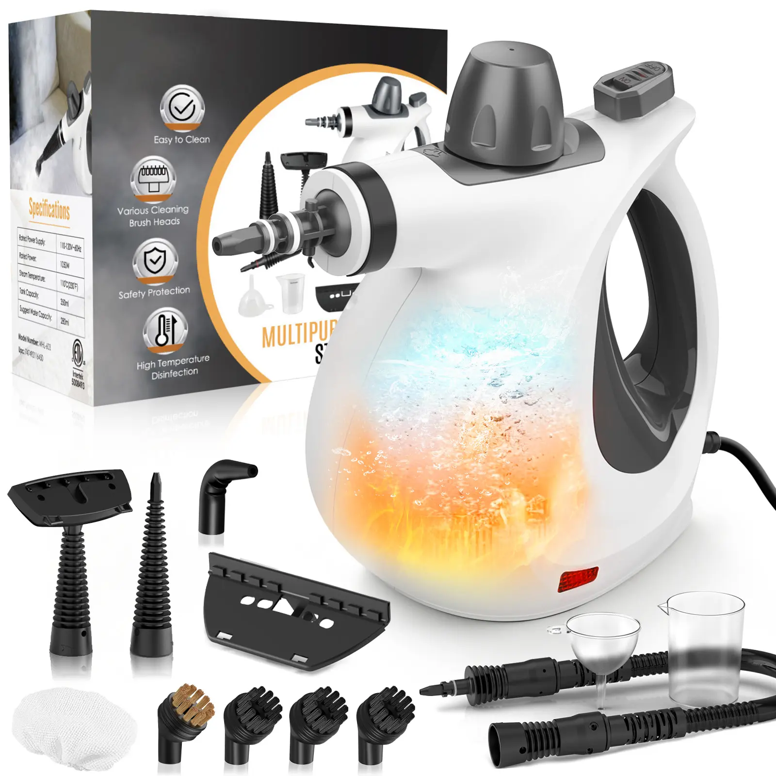 Phueut Handheld Multi-Surface Steam Cleaner - 12 Accessories