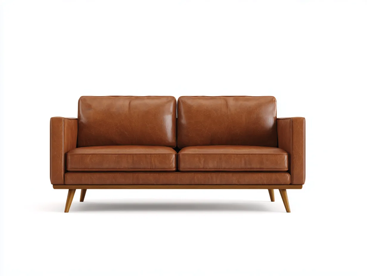 Zweisitzer Sofa-Kunstleder-Holz-168x88x84 cm-Braun-Modernes Design für Wohnzimmer-Javiaiodwell