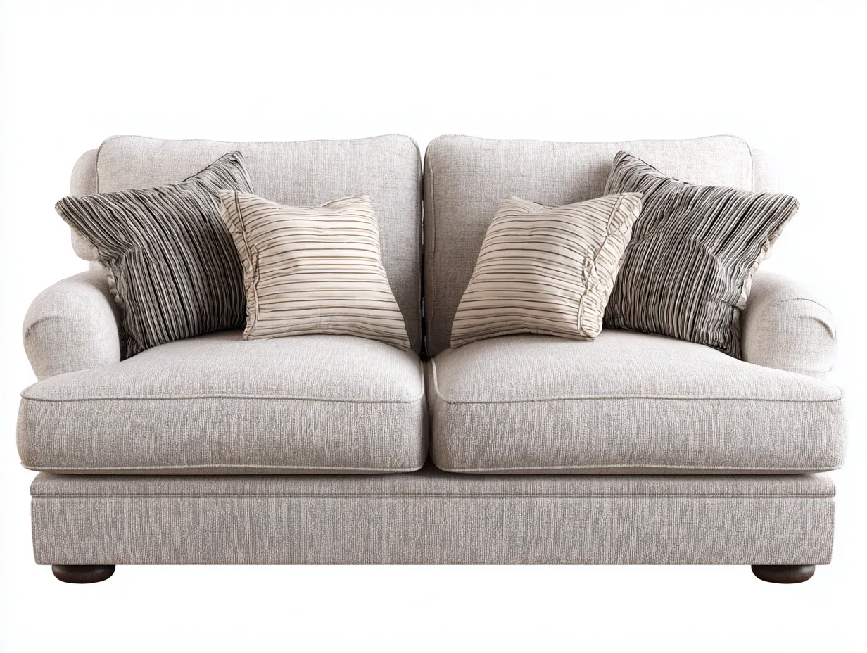 Zweisitzer Sofa-Stoff-Holz-178 x 96 x 88 cm-Beige-Modernes Komfortdesign-Javiaiodwell