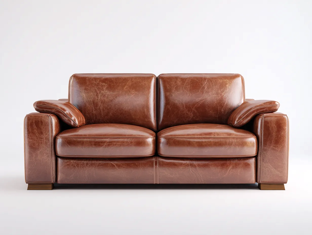 Zweisitzer Sofa-Kunstleder-Holz-176x92x87 cm-Braun-Modernes Design für Wohnzimmer-Javiaiodwell