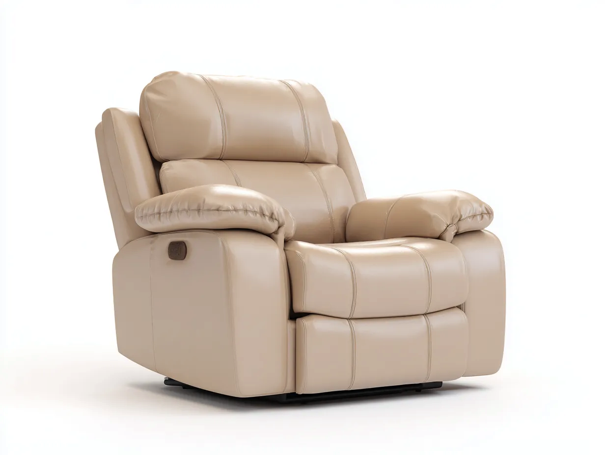 Liegesessel-Kunstleder-Metall-99x96x110 cm-Beige-Modern-Javiaiodwell