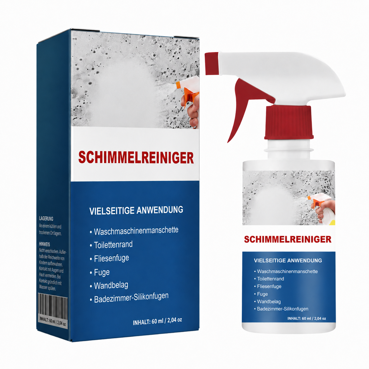 Kraftvolles Schaumspray zur Schimmelentfernung – schnell wirkender Reiniger gegen Schimmelflecken für Fliesenfugen, Duschecken und Küchenoberflächen